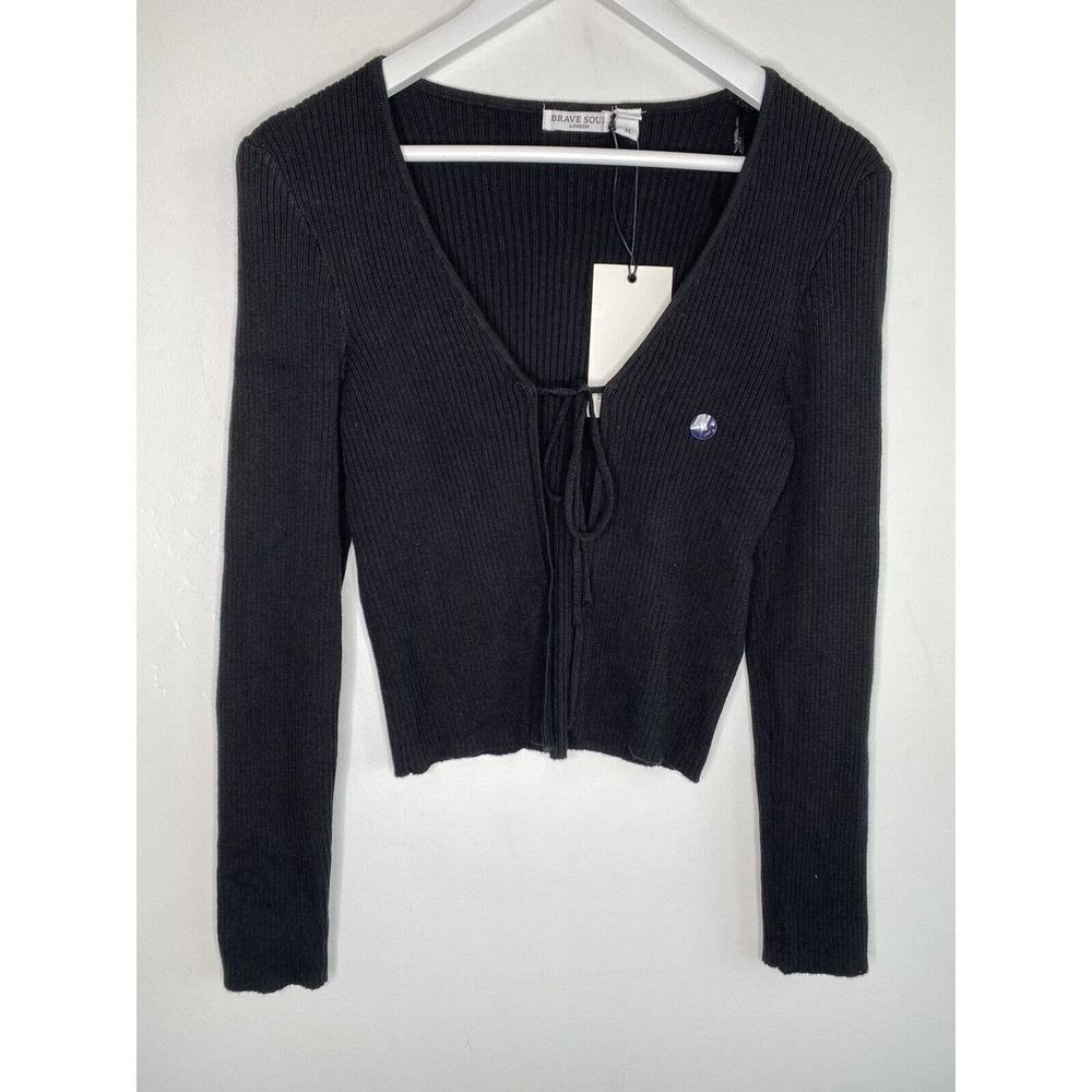 Brave Soul London Petite Tie Front Cardigan, Color Black, US Size M, NWT